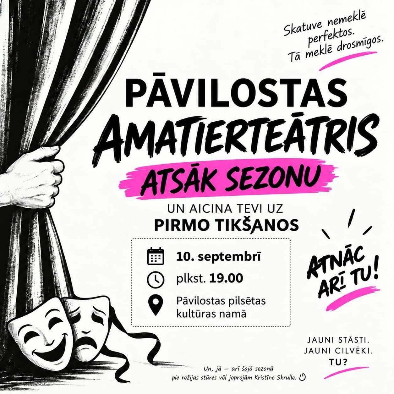 Pāvilostas amatierteātris atsāk sezonu un aicina jaunus dalībniekus