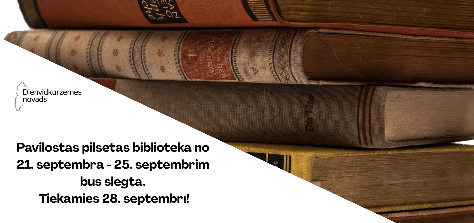 Darba laika izmaiņas Pāvilostas pilsētas bibliotēkā septembrī
