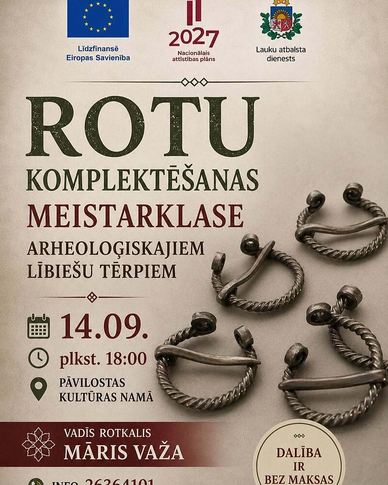 Rotu komplektēšanas meistarklase arheoloģiskajiem lībiešu tērpiem