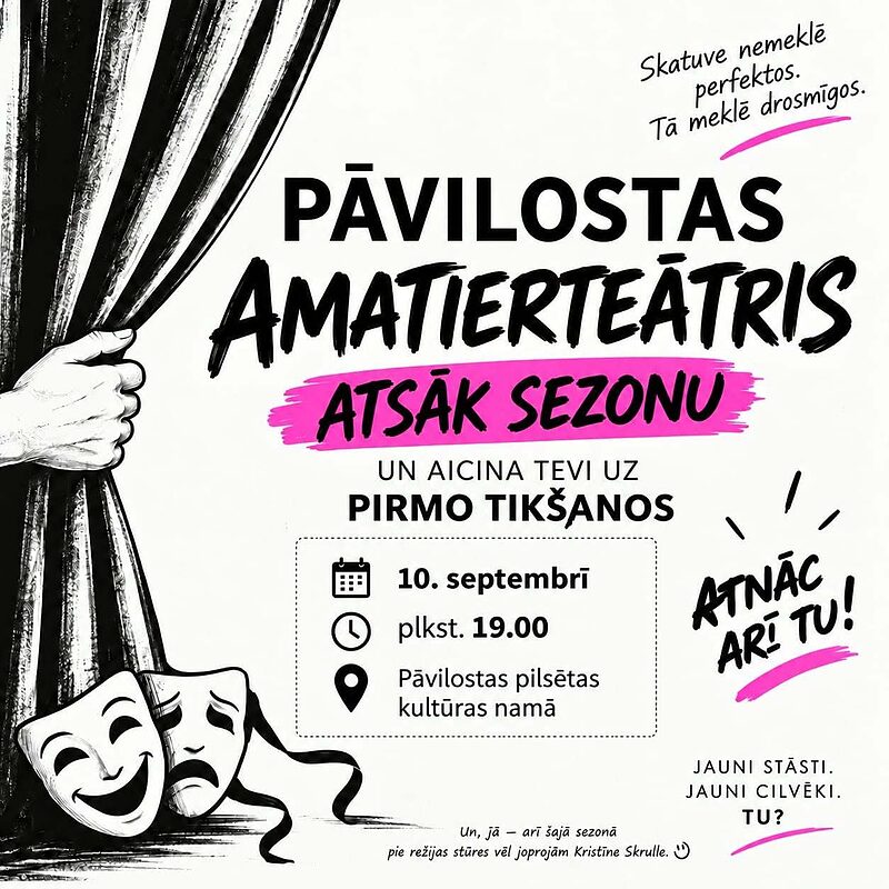 Pāvilostas amatierteātris atsāk sezonu un aicina jaunus dalībniekus