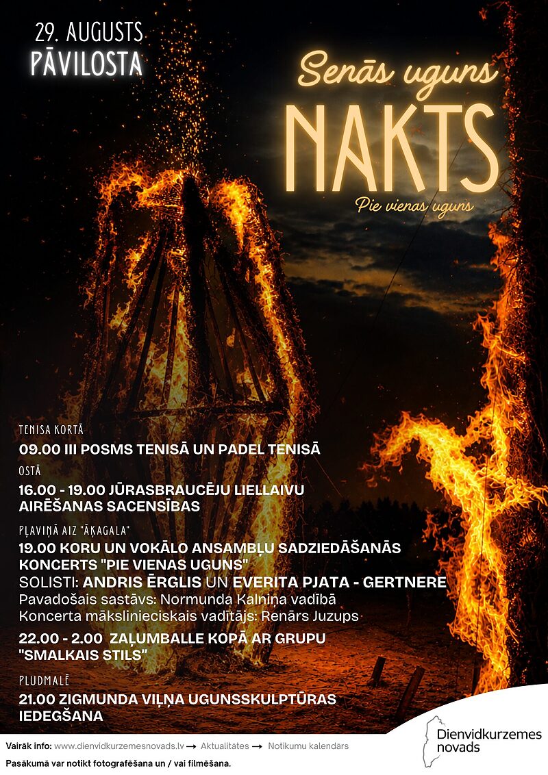 Senās uguns nakts Pāvilostā 29. augustā